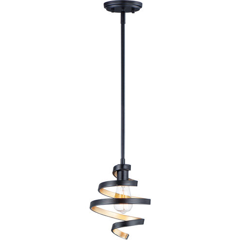 Twister 1 Light 8 inch Black/Gold Mini Pendant Ceiling Light 