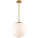 Niveous LED 13.75 inch Aged Brass Pendant Ceiling Light in 3500K, dweLED