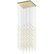 Constellation Cosmic Cube LED 20.5 inch Satin Brass Chandelier Ceiling Light in 3000K, 20 ft. Cord, White Optical Acrylic