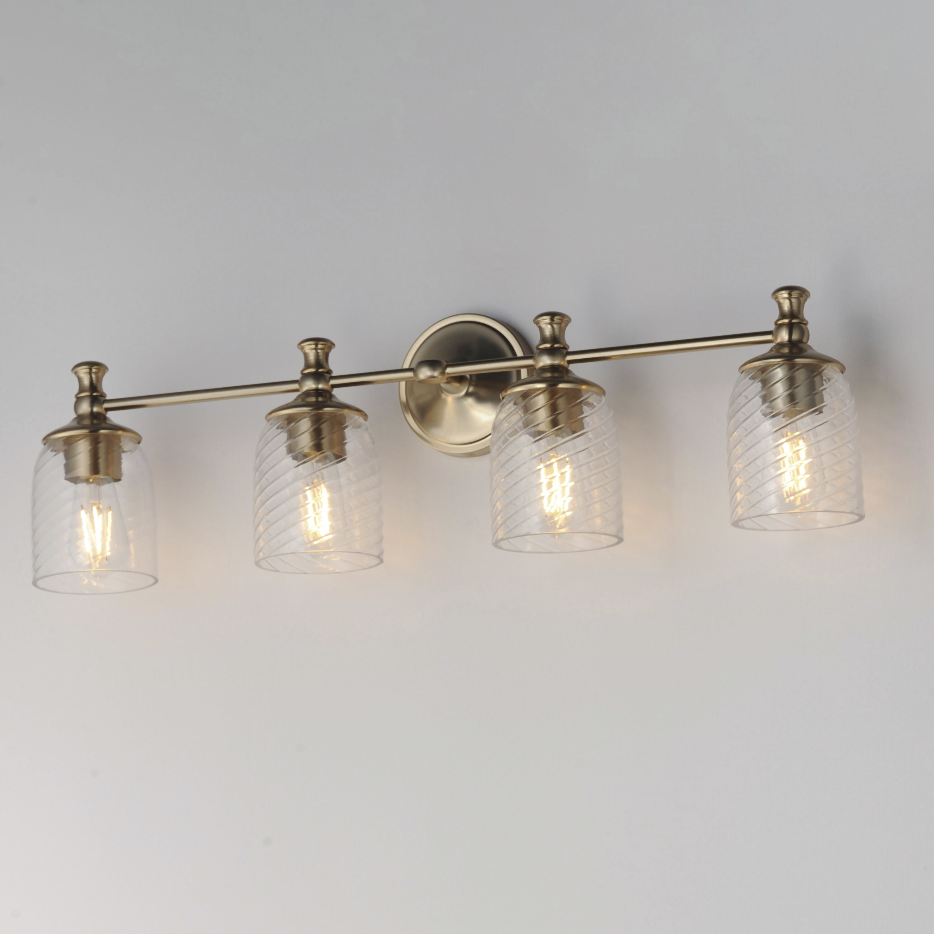 Swirl 4 Light 32.5 inch Satin Champagne Bath Vanity Wall Light