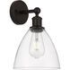 Edison Bristol Glass 1 Light 8 inch Oil Rubbed Bronze Sconce Wall Light in Clear Glass