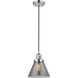 Franklin Restoration Cone LED 8 inch Polished Nickel Mini Pendant Ceiling Light in Plated Smoke, Franklin Restoration