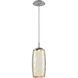 Vessel LED Classic Silver Pendant Ceiling Light in Amber, 2700K LED, Large