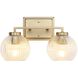 Yep Elliott Vanity Wall Light in Brushed Champagne Brass, Ribbed