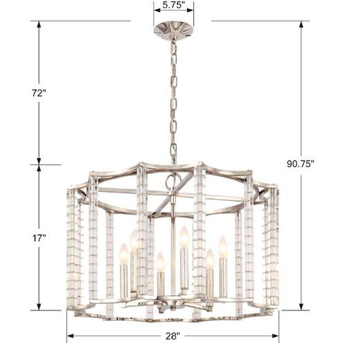 Carson 6 Light 28 inch Polished Nickel Chandelier Ceiling Light