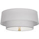 Decker 2 Light 17 inch Modern Brass Flushmount Ceiling Light in Pearl Gray