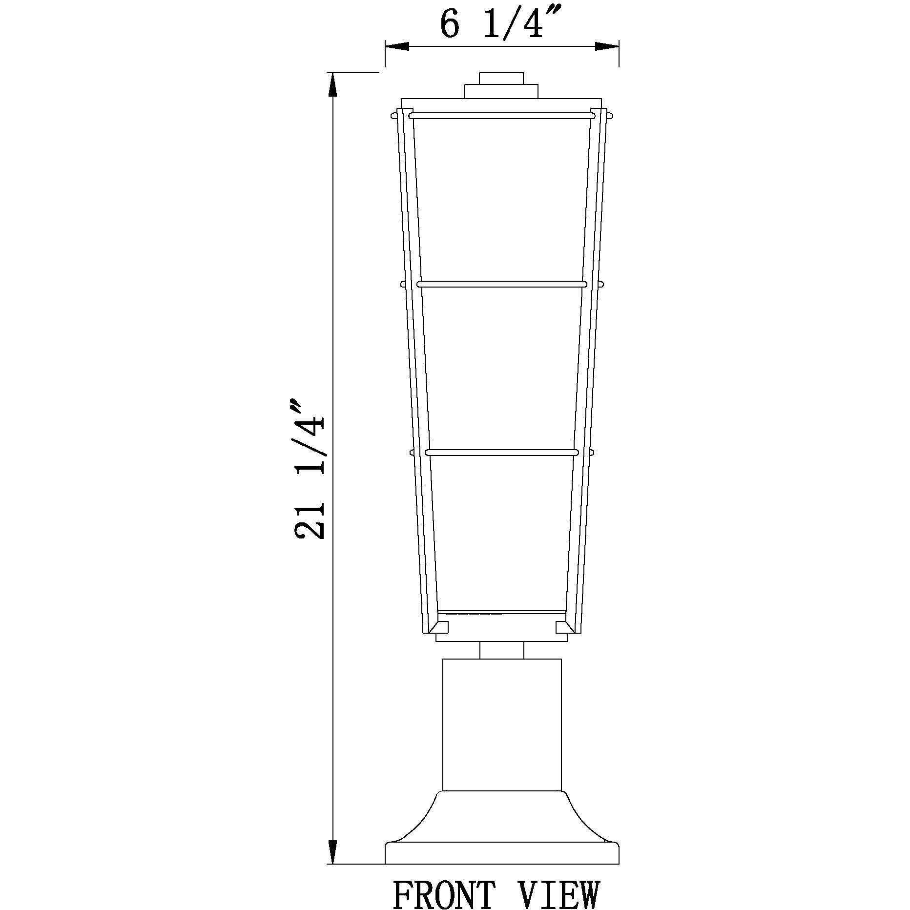 Helix 1 Light 22 inch Black Outdoor Pier Mounted Fixture
