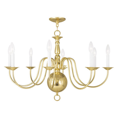 Williamsburgh 8 Light 32 inch Polished Brass Chandelier Ceiling Light