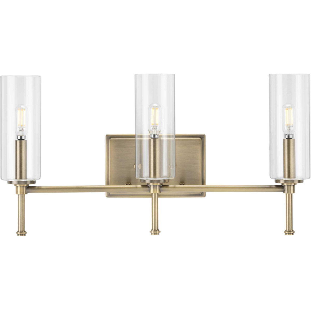 Elara 3 Light 22 inch Vintage Brass Bath Vanity Wall Light