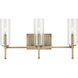 Elara 3 Light 22 inch Vintage Brass Bath Vanity Wall Light