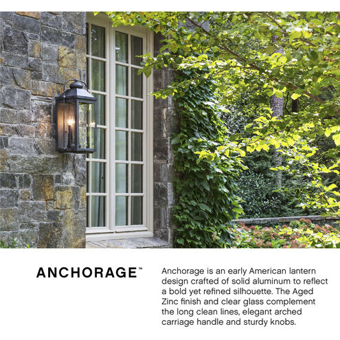 Heritage Anchorage LED 18 inch Aged Zinc Outdoor Wall Mount Lantern, Medium