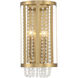 Mancini 2 Light 8 inch Warm Brass Wall Sconce Wall Light, Lighting One (Open)