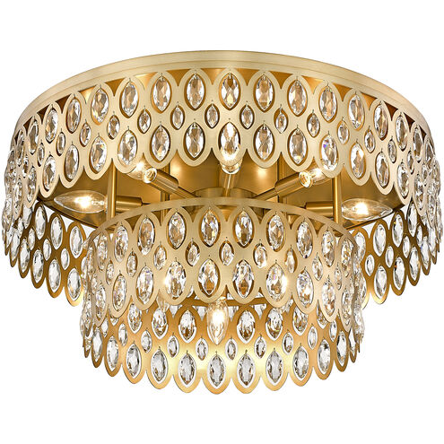 Dealey 12 Light 24 inch Heirloom Brass Flush Mount Ceiling Light