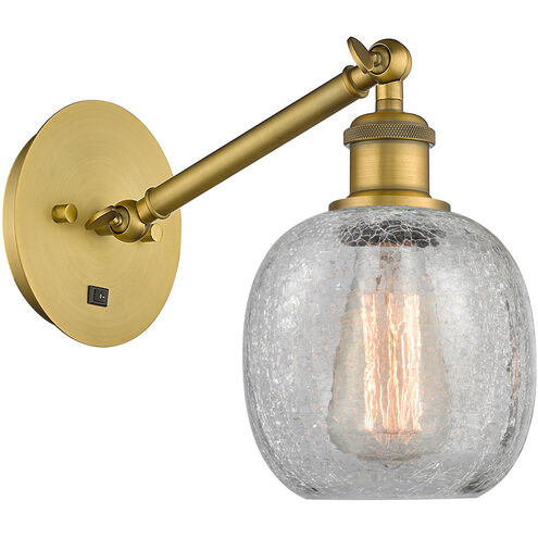 Ballston Belfast LED 6 inch Brushed Brass Sconce Wall Light in Clear Crackle Glass