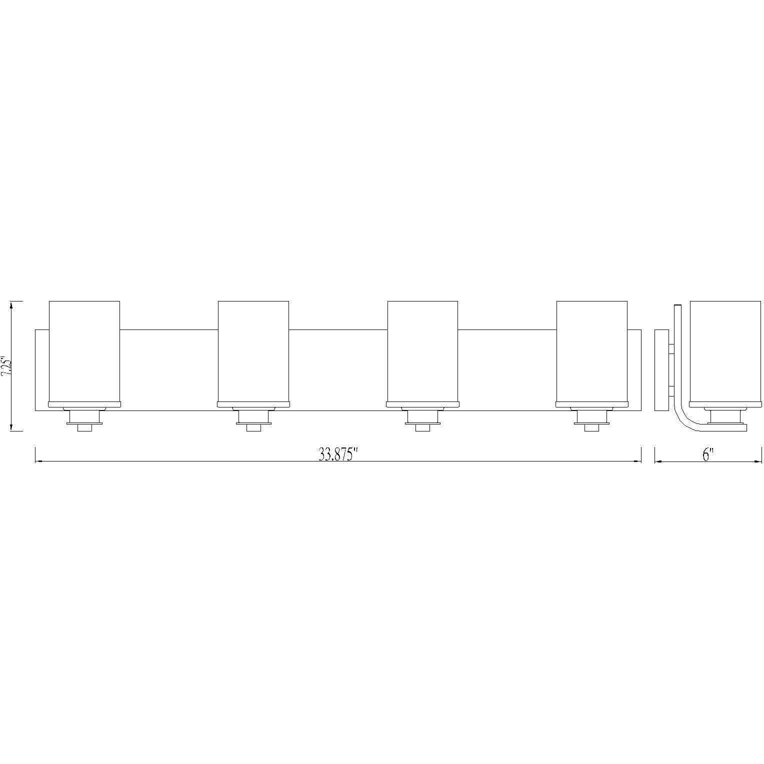 Beckett 4 Light 34 inch Brushed Nickel Vanity Wall Light