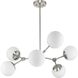 Haas 6 Light 33.5 inch Brushed Nickel Chandelier Ceiling Light, Design Series