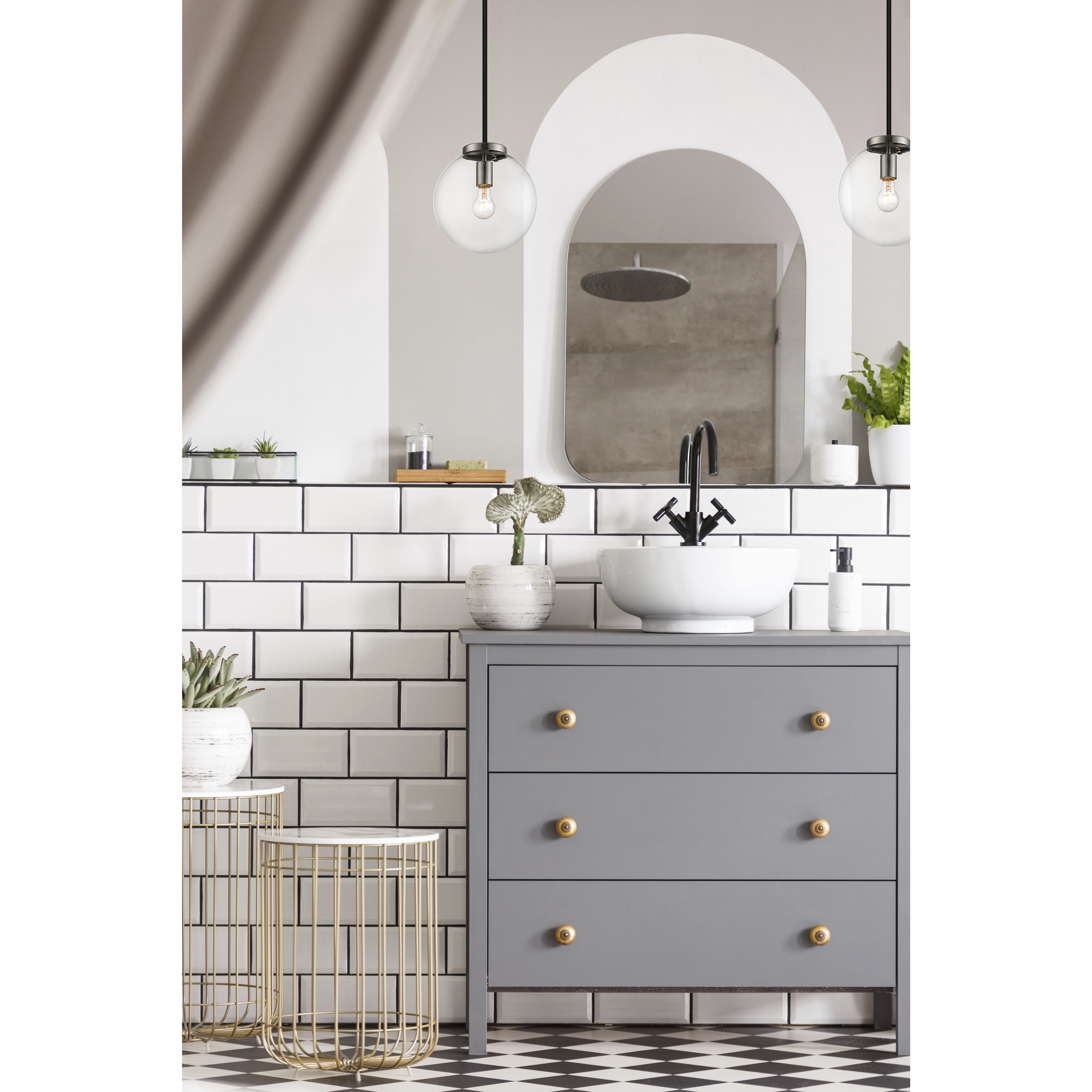 Parsons 1 Light 10 inch Matte Black and Brushed Nickel Pendant Ceiling Light