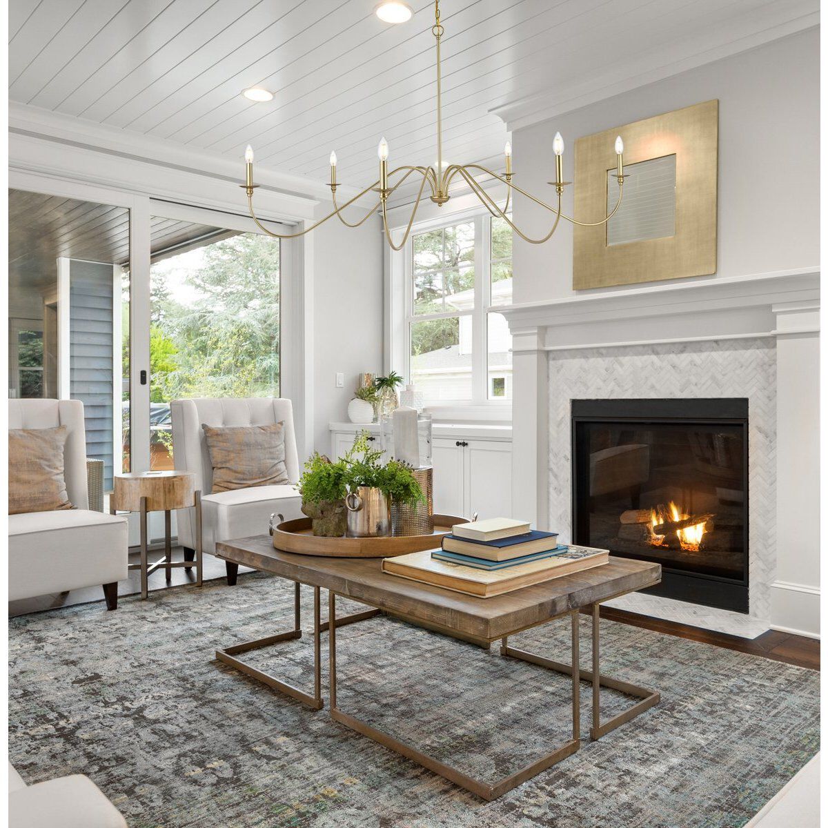 Rohan 6 Light 60 inch Brass Chandelier Ceiling Light