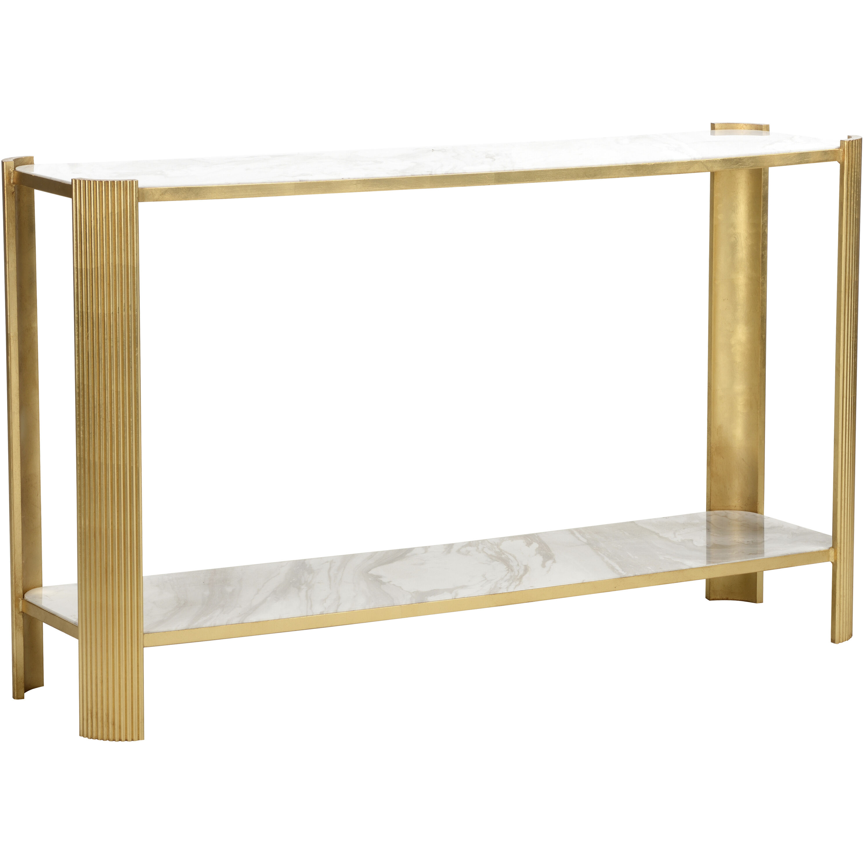Rockefeller 59.25 inch Gold and White/Cream Console Table