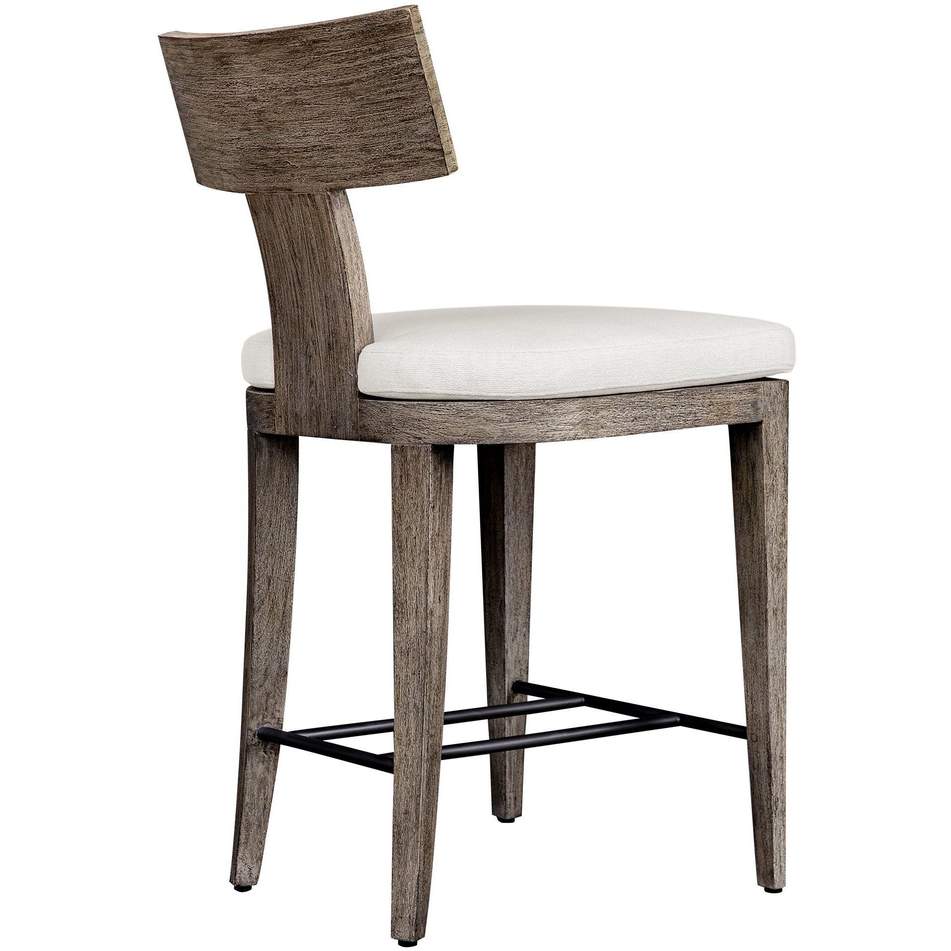 Cellini 39.5 inch Weathered Gray and Oyster White Outdoor Counter Stool
