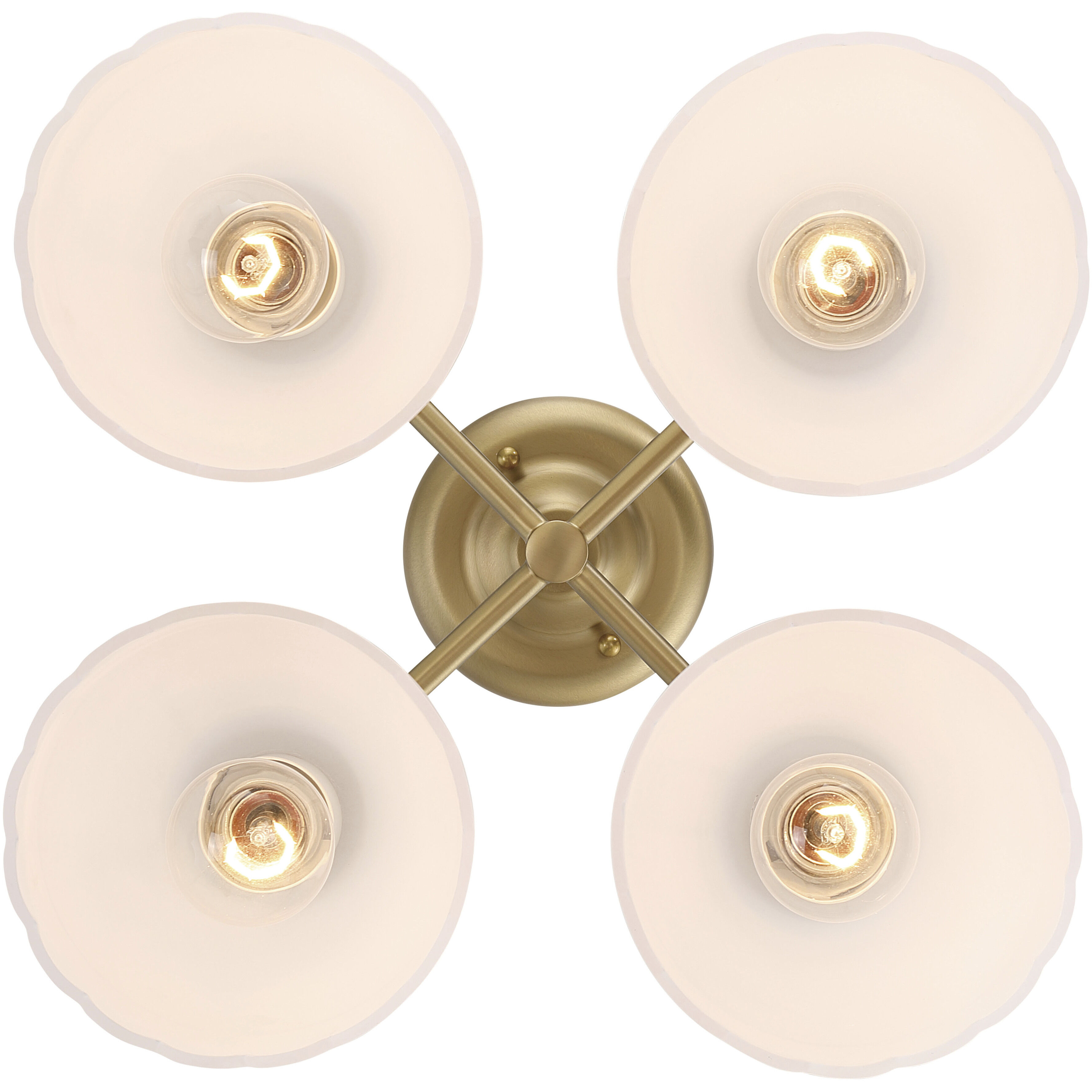 Dorinda 4 Light 18 inch Brushed Champagne Brass Semi-Flush Mount Ceiling Light