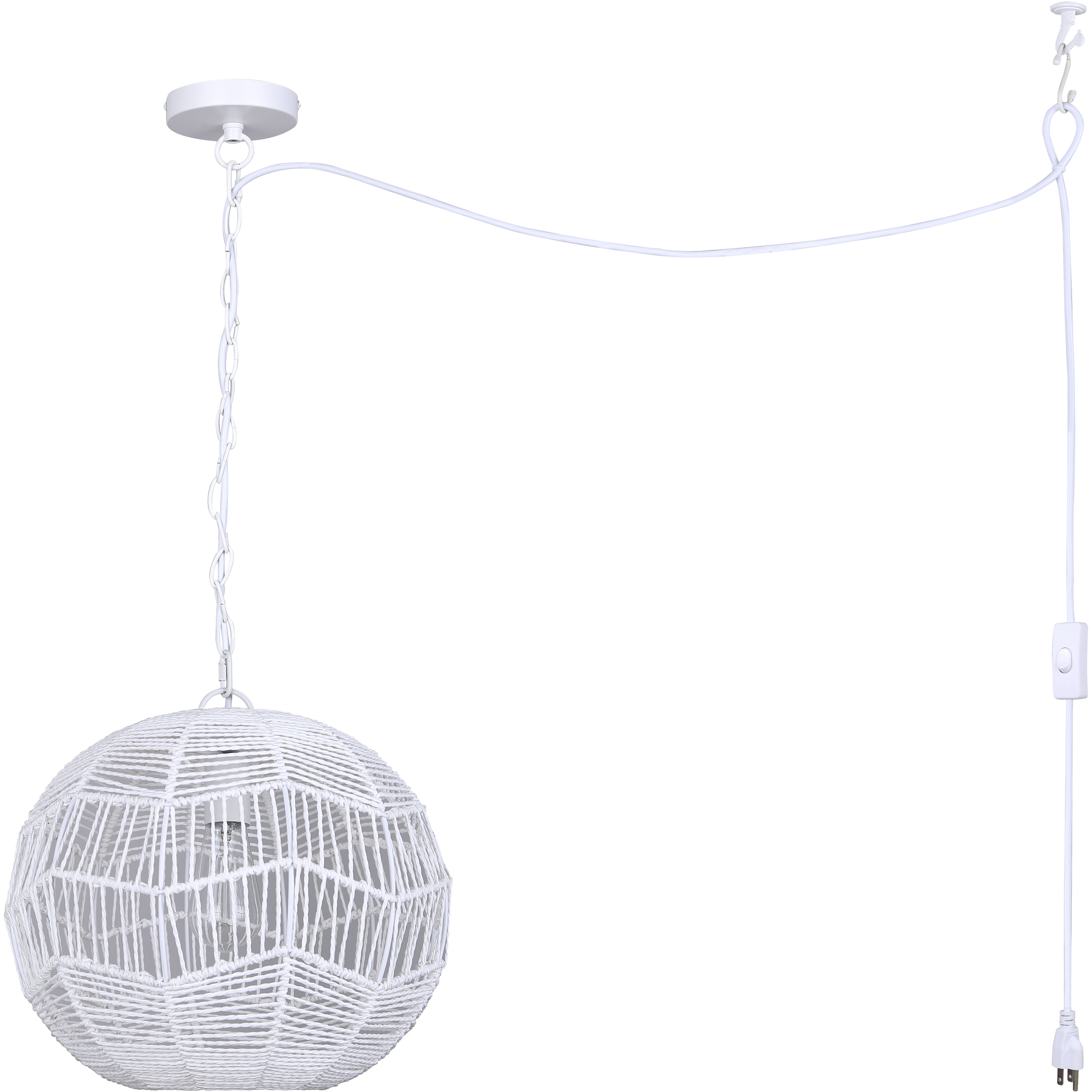Valence 1 Light 15 inch White Pendant Ceiling Light