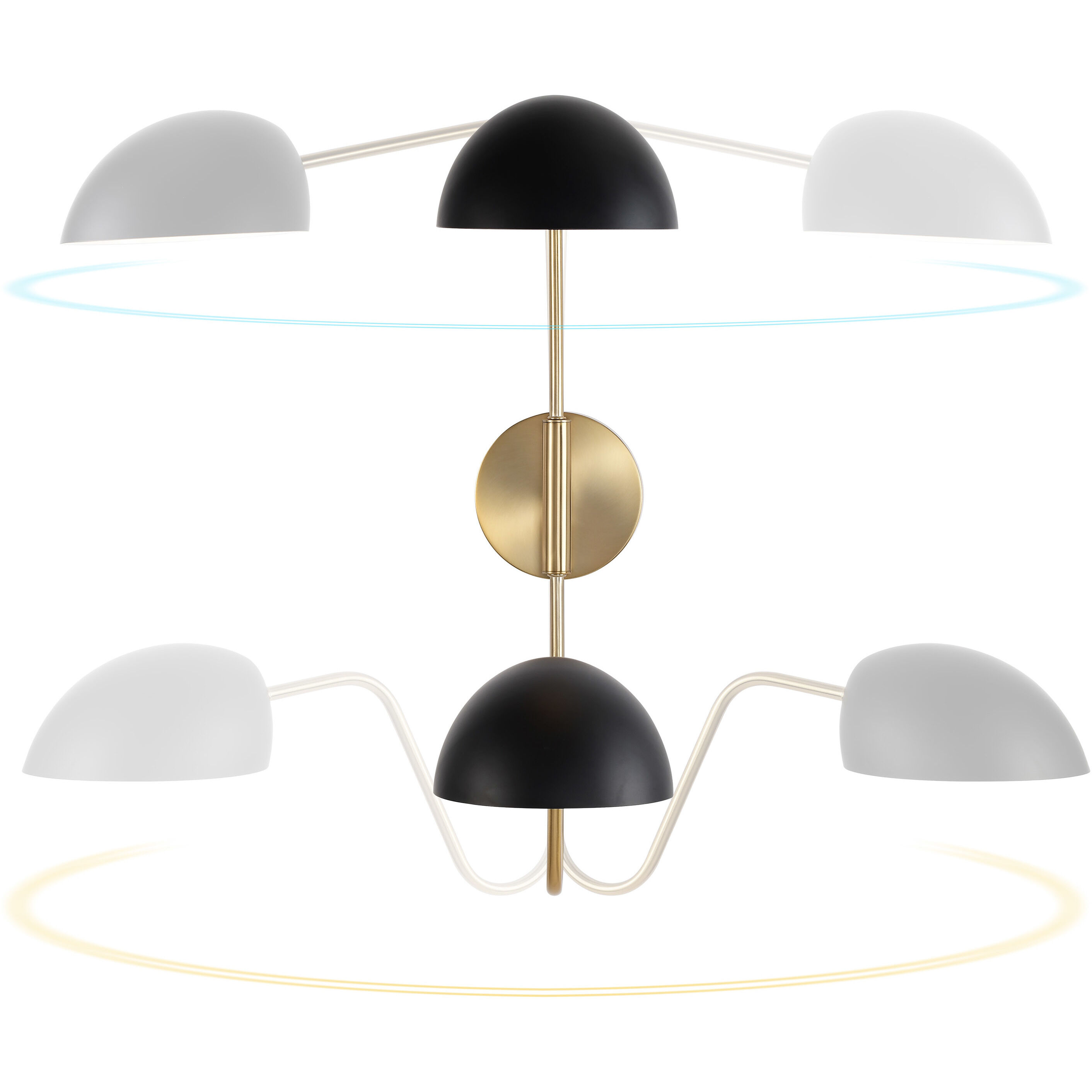 Trilby 1 Light 37 inch Matte Black/Burnished Brass Bathroom Vanity Lights Wall Light