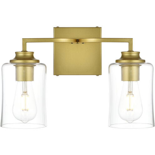 Ronnie 2 Light 14 inch Brass Bath Sconce Wall Light