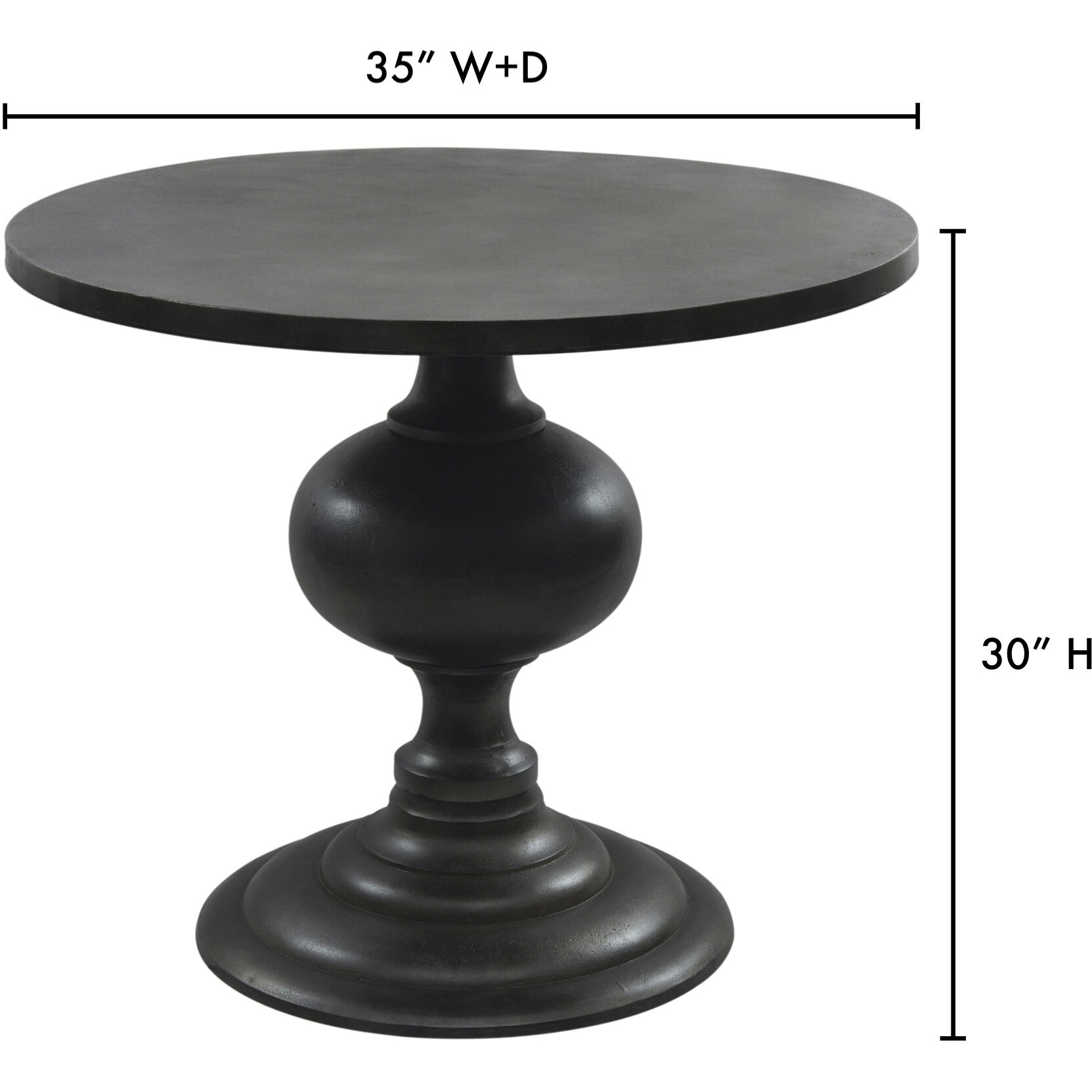 Lexie 35 X 35 inch Black Dining Table