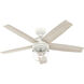 Margo 52 inch Textured White with Light Oak/Fresh White Blades Ceiling Fan