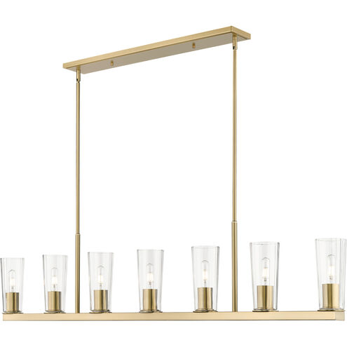 Titus 7 Light 63.5 inch Modern Gold Linear Chandelier Ceiling Light