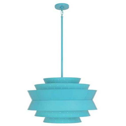 Pierce 3 Light 23 inch Egg Blue Pendant Ceiling Light