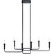 Alden 6 Light 11 inch Black Chandelier Linear (Single) Ceiling Light, Single