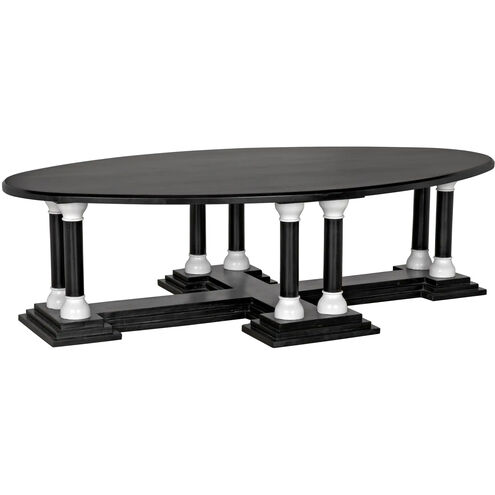 Desoto 66 X 38 inch Hand Rubbed Black and Solid White Coffee Table