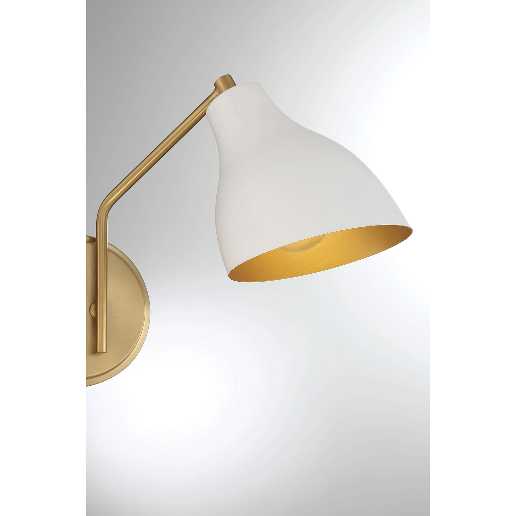 Modern 2 Light 17.5 inch White with Natural Brass Wall Sconce Wall Light