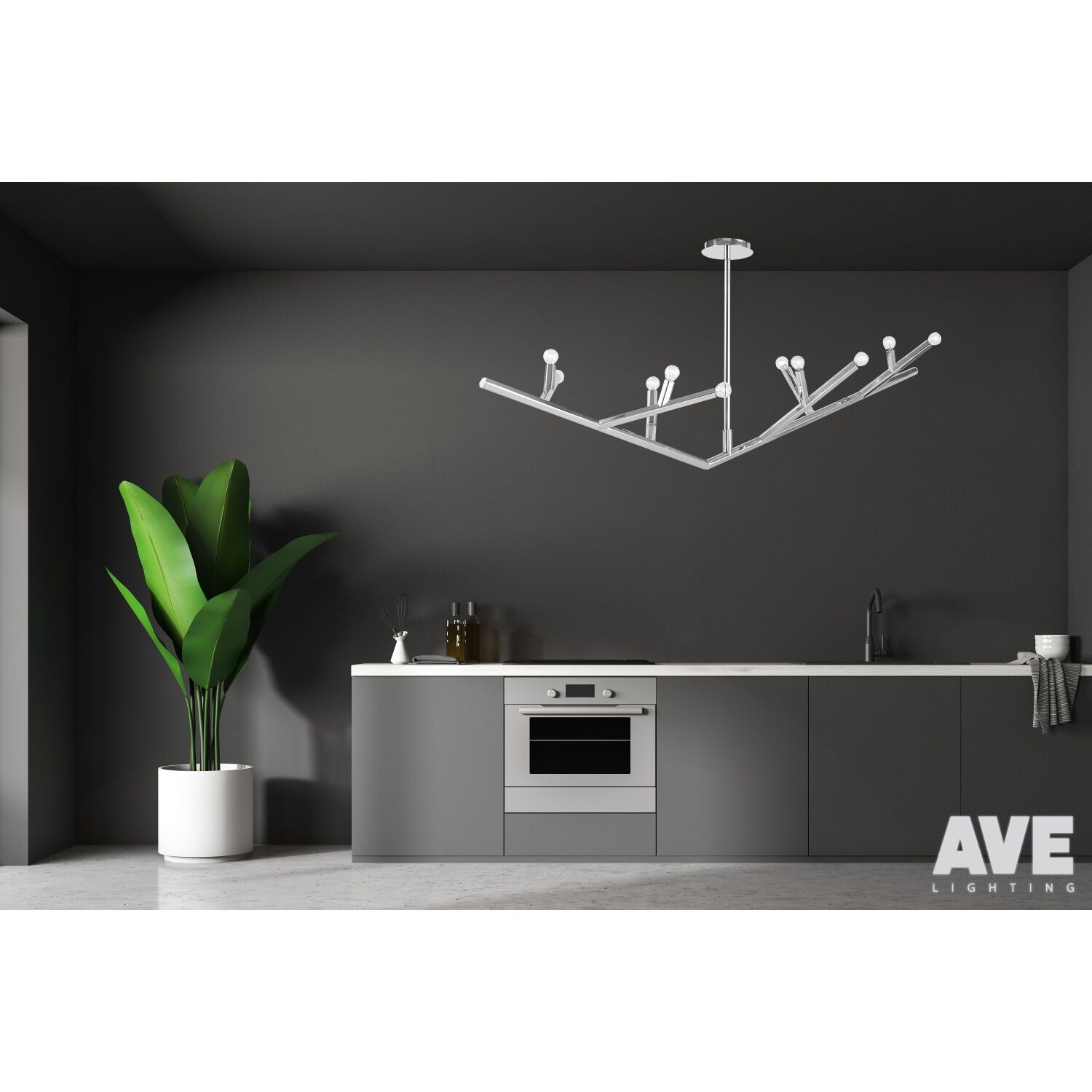 Oaks 12 Light 24 inch Polished Nickel Chandelier Ceiling Light