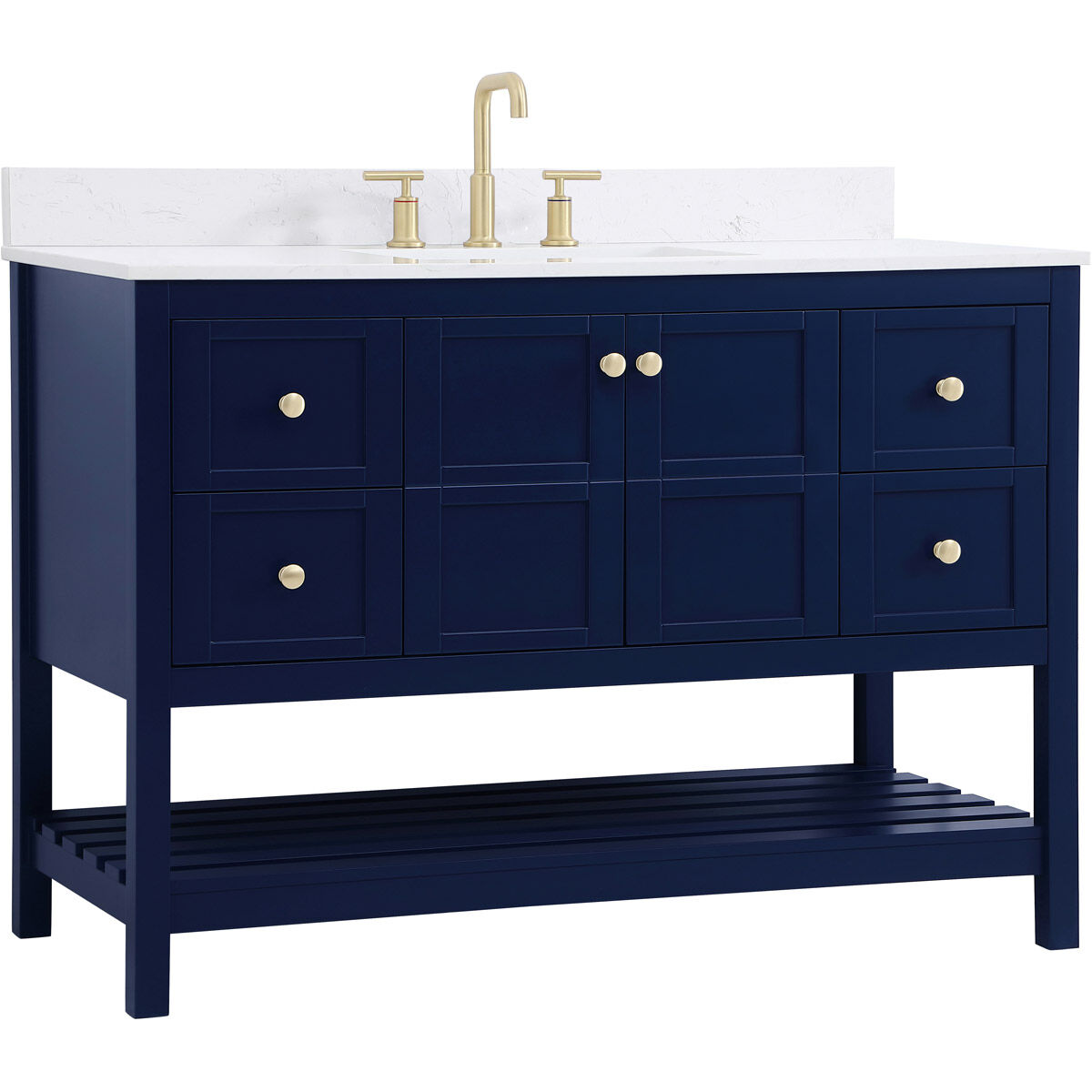 Theo 48 X 22 X 34 inch Blue Vanity Sink Set
