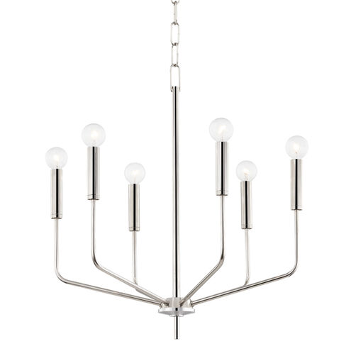 Bailey 6 Light 24 inch Polished Nickel Chandelier Ceiling Light