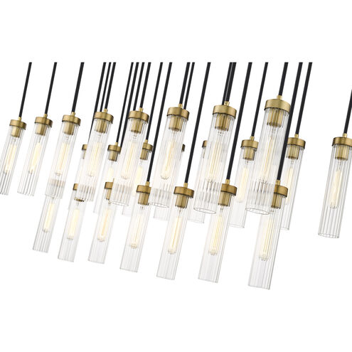 Beau 23 Light 54 inch Rubbed Brass Linear Chandelier Ceiling Light
