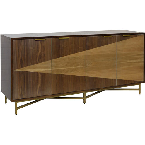 Cameron Walnut and Natural and Gold Cabinet
