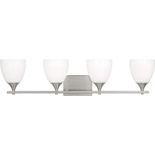 Drew & Jonathan Toffino 4 Light 36 inch Brushed Steel Wall Bath Fixture Wall Light
