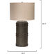 Barrel 28.5 inch 150 watt Vintage Leather Table Lamp Portable Light