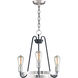 Haven 3 Light 18.5 inch Black and Satin Nickel Single-Tier Chandelier Ceiling Light