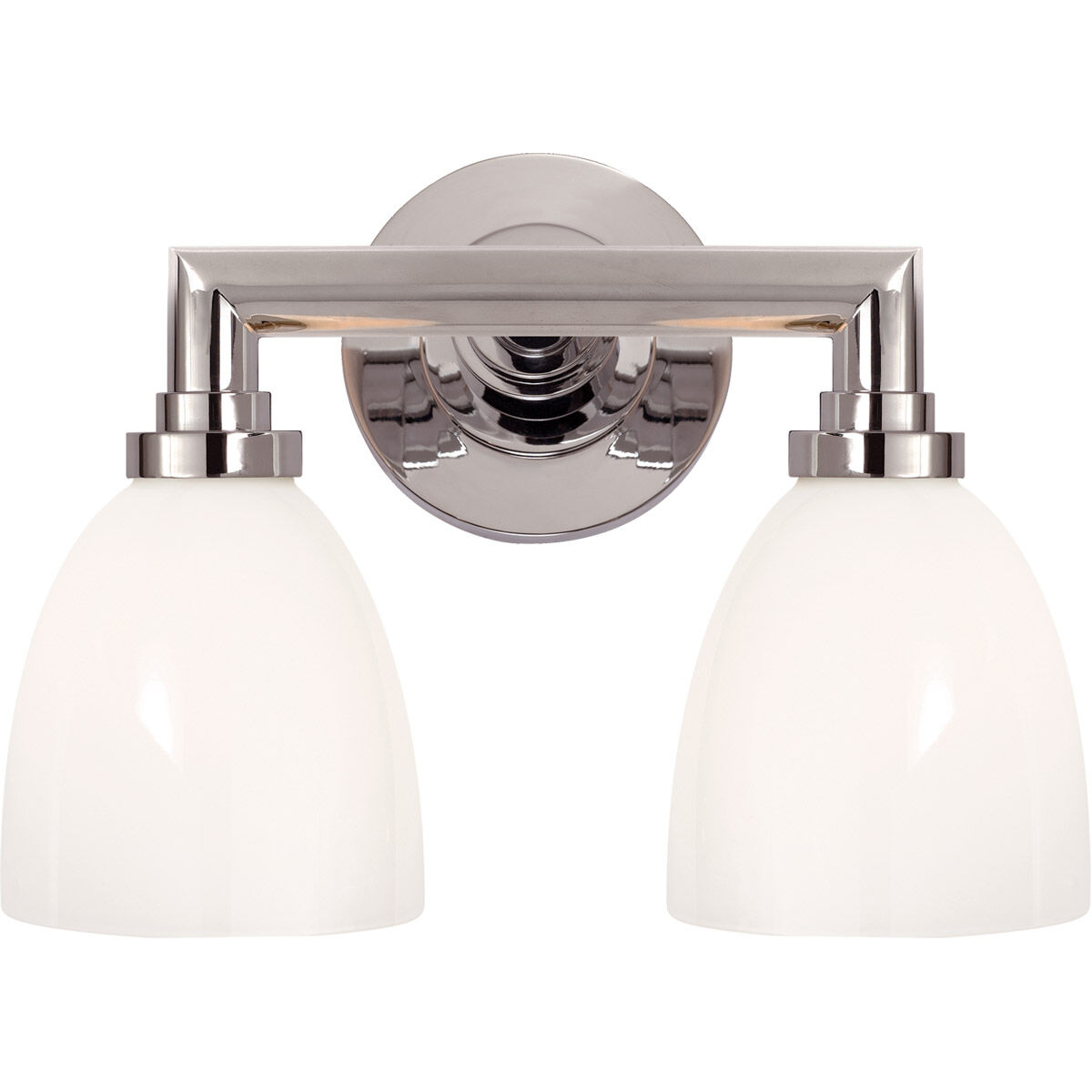 Chapman & Myers Wilton2 2 Light 13 inch Chrome Double Bath Light Wall Light