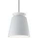 Radiance Collection - Trapezoid Pendant Ceiling Light in Brushed Nickel, Black Cord, Replaceable Bulb, Gloss White, Form+Finish+Function