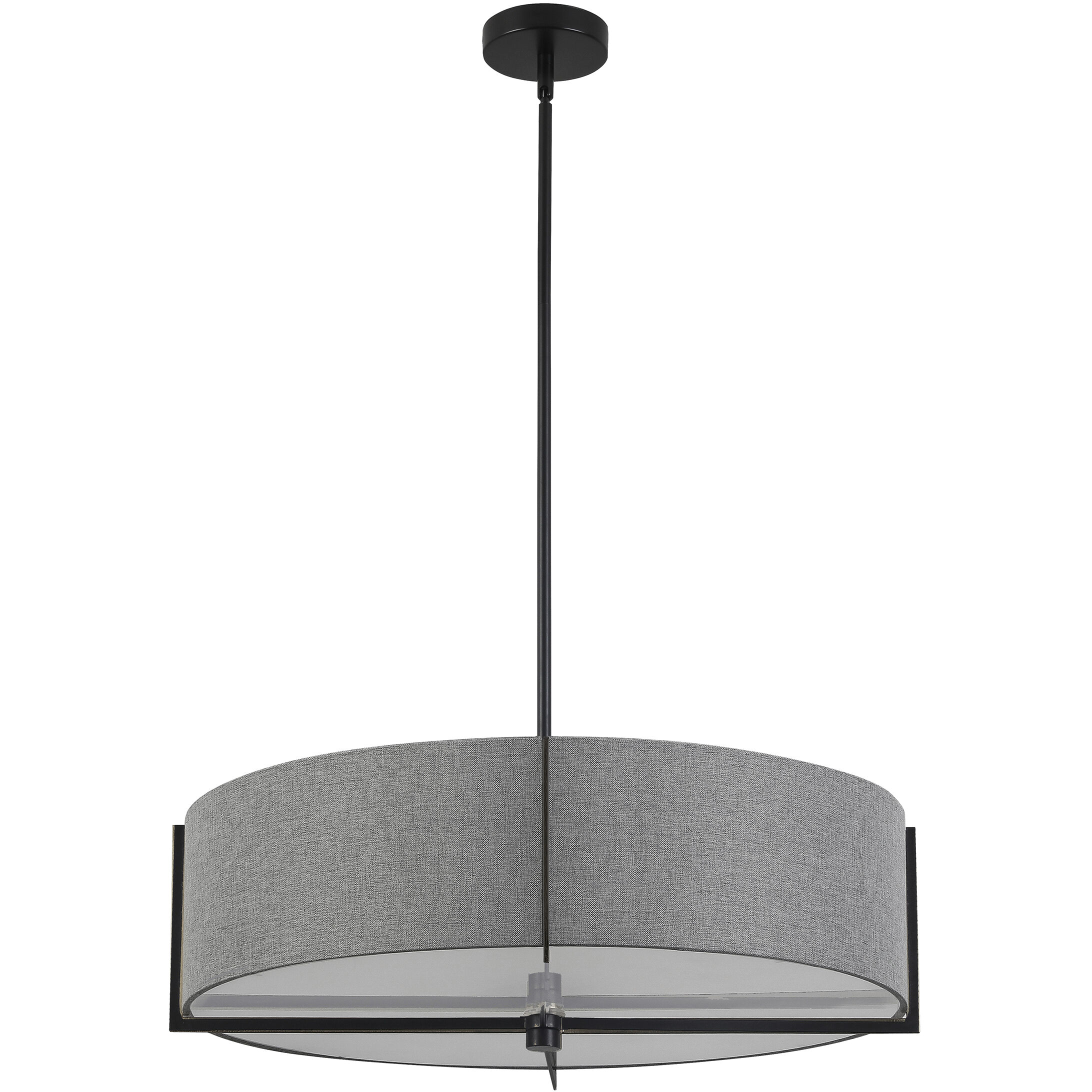 Preston 4 Light 26 inch Matte Black with Grey Linear Pendant Ceiling Light