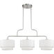 Manorwood 3 Light 49 inch Brushed Nickel Linear Chandelier Ceiling Light