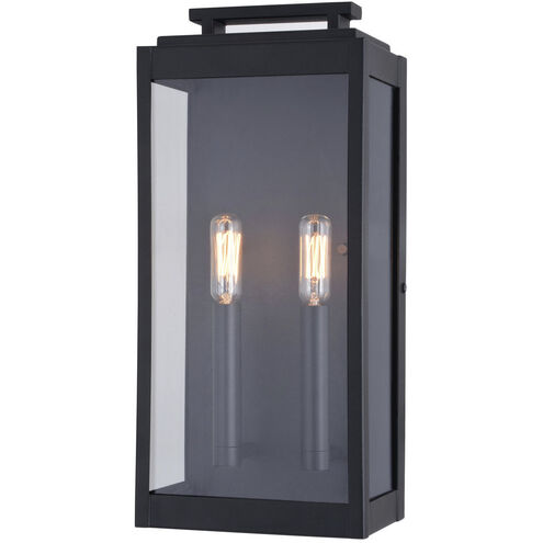 Hampton 2 Light 15.5 inch Textured Black Outdoor Wall