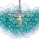 Bubbles 1 Light 27.5 inch Aqua Chandelier Ceiling Light in Brushed Nickel, Aqua Glass