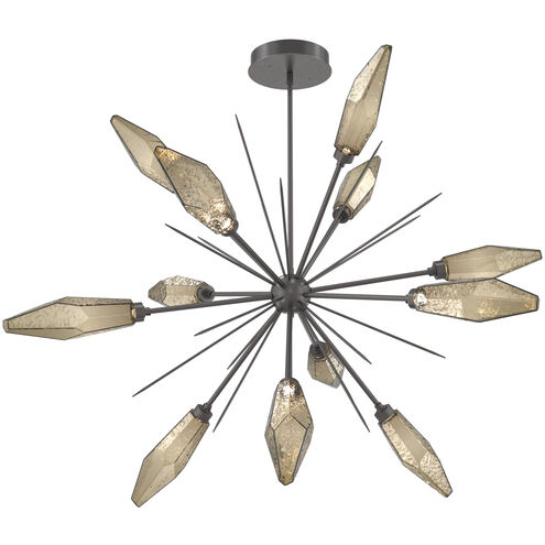 Rock Crystal LED Graphite Chandelier Ceiling Light, Starburst